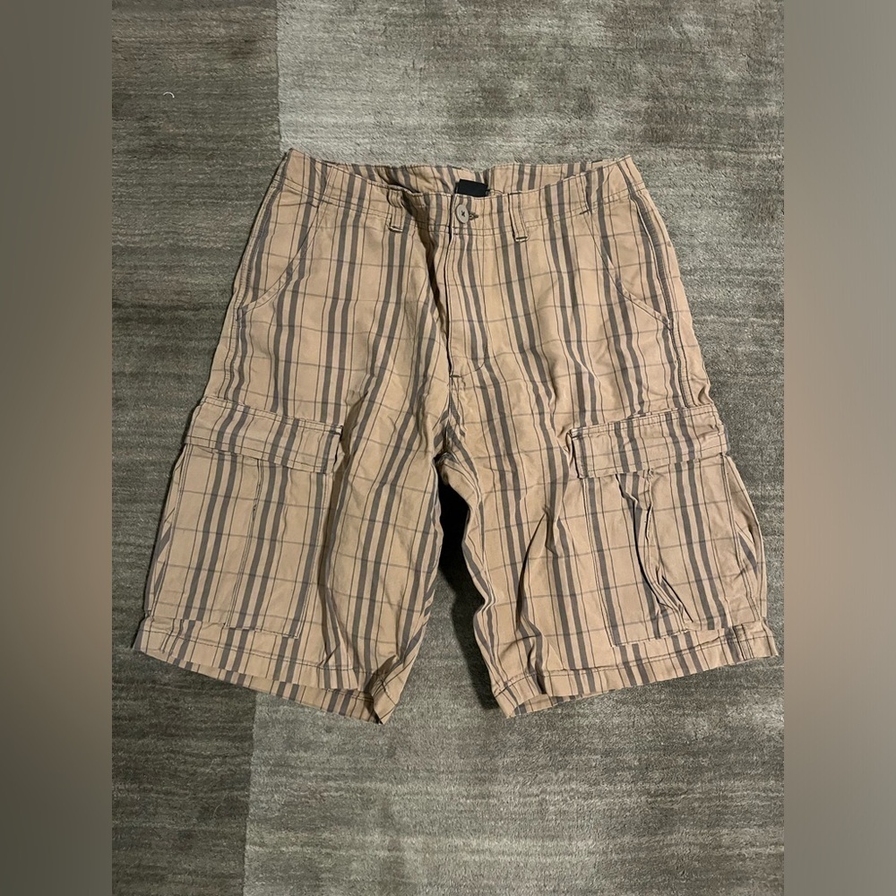 Patagonia Beige Plaid Cargo Shorts